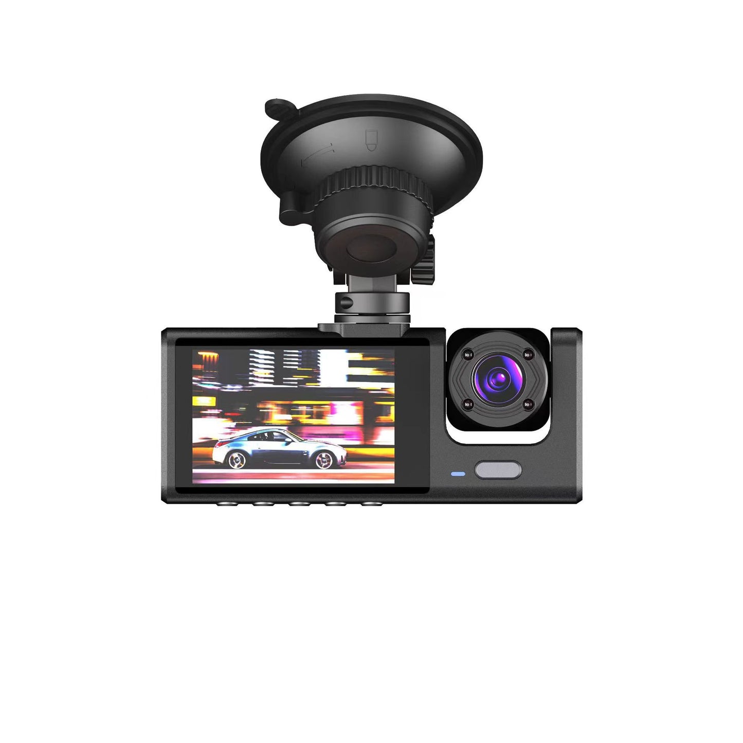 High-definition 1080P 2-inch screen driving recorder with three lenses simultaneously displaying reversing images on mobile phone Wi-Fi car DVR