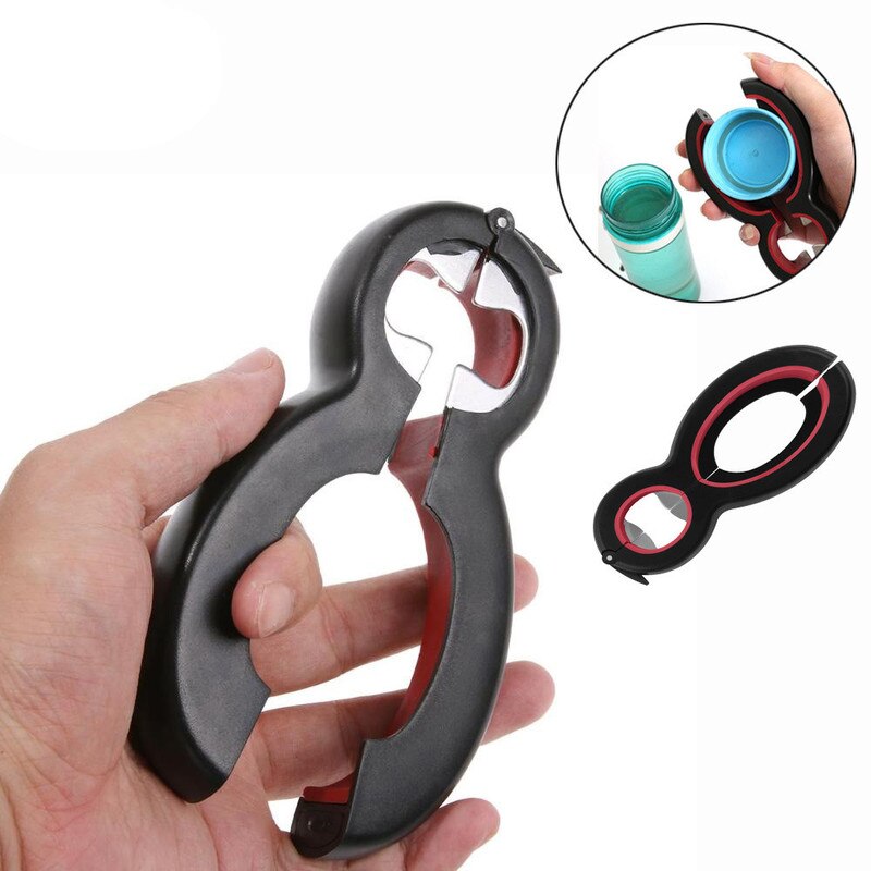 6 In 1 Multi Function Can Beer Bottle Opener All In One Jar Gripper Can Beer Lid Twist Off Jar Wine Open Claw Jar Opener