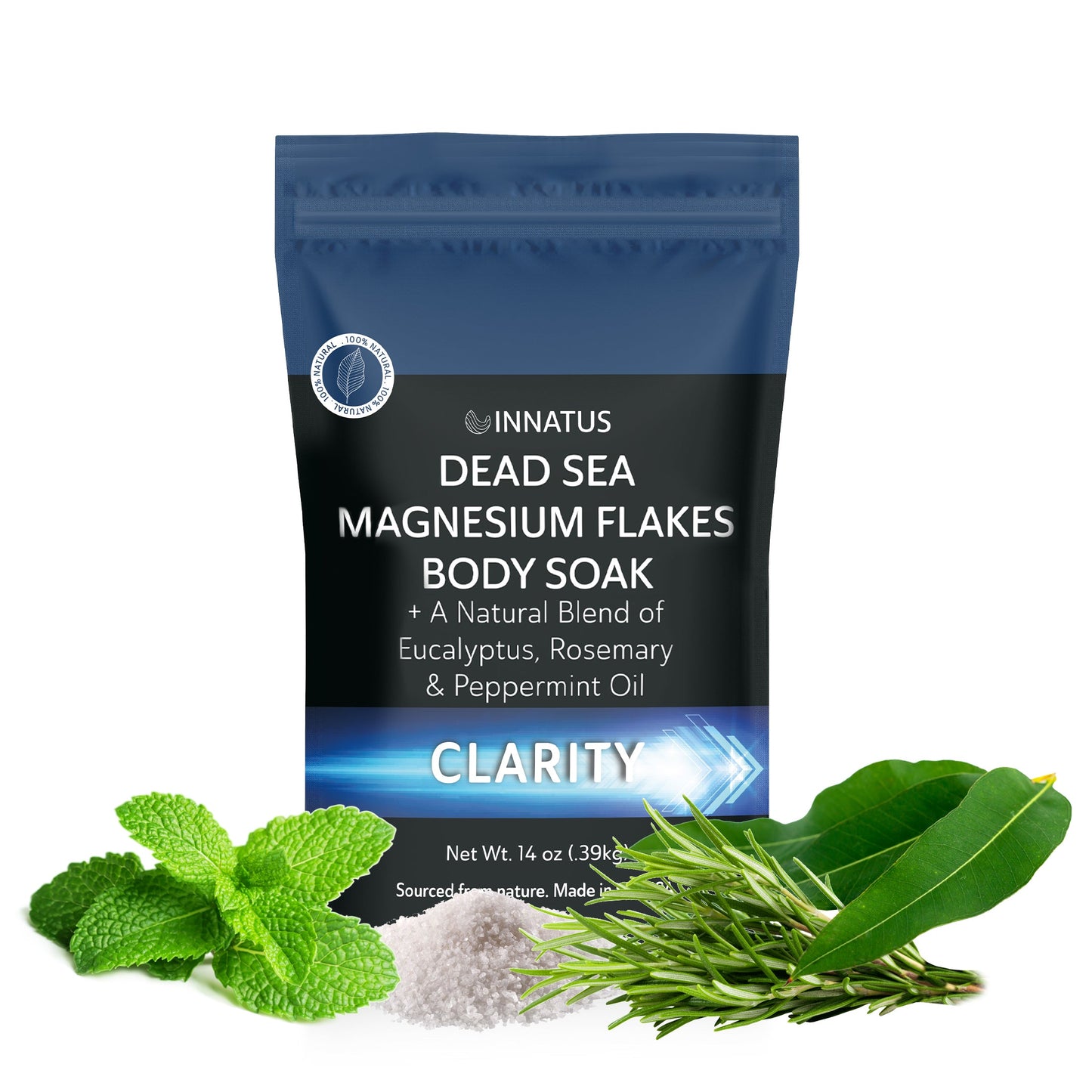 Pure Dead Sea magnesium flakes clarity  soak