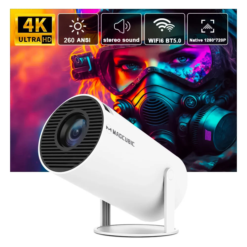 Magcubic Projector HY300 Pro 4K Android 11 Dual Wifi6 260ANSI Allwinner H713 BT5.0 1080P 1280*720P Home Cinema Outdoor Projetor