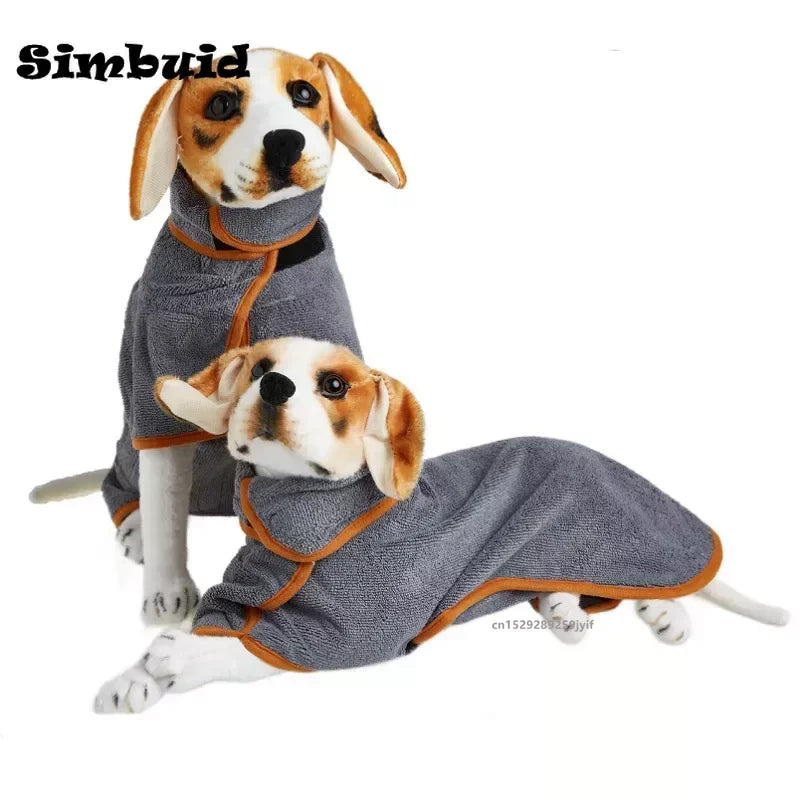 Dog Bathrobe Absorbent Pet Quick Drying Bath Towel Large Small Dogs Cats Clean Absorbent Bathrobe Full Body Wrap